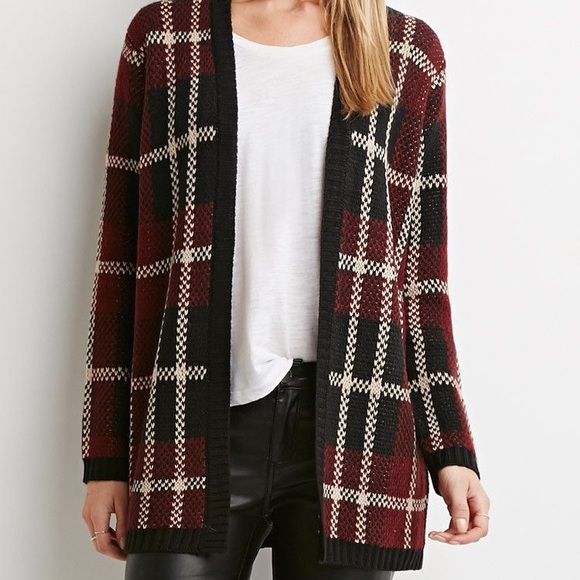 Forever 21 Sweaters - Forever 21 Plaid Cardigan